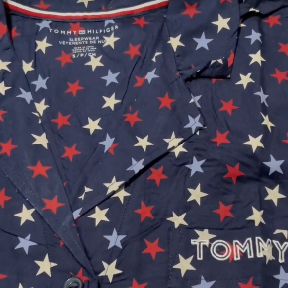 New blue Tommy Hilfiger 4th of july stars 100% viscose pajama short set - Picture 2 of 5
